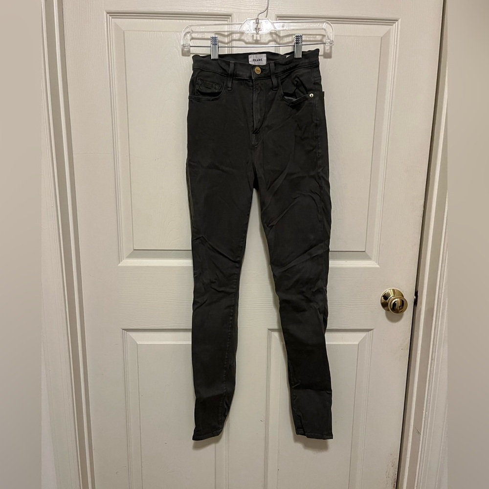 Frame Denim Women's Ali High Rise Green Skinny Jeans